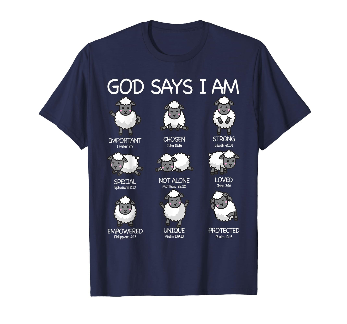 God Says I Am Cute Sheep Bible Verse Kids Toddler Girls T-Shirt