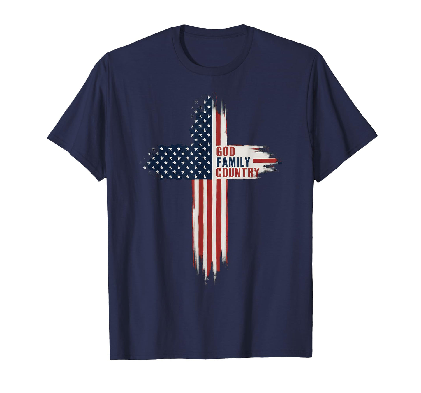 Patriotic Christian Family Faith USA Cross Wear God Family Country Christian T-Shirt