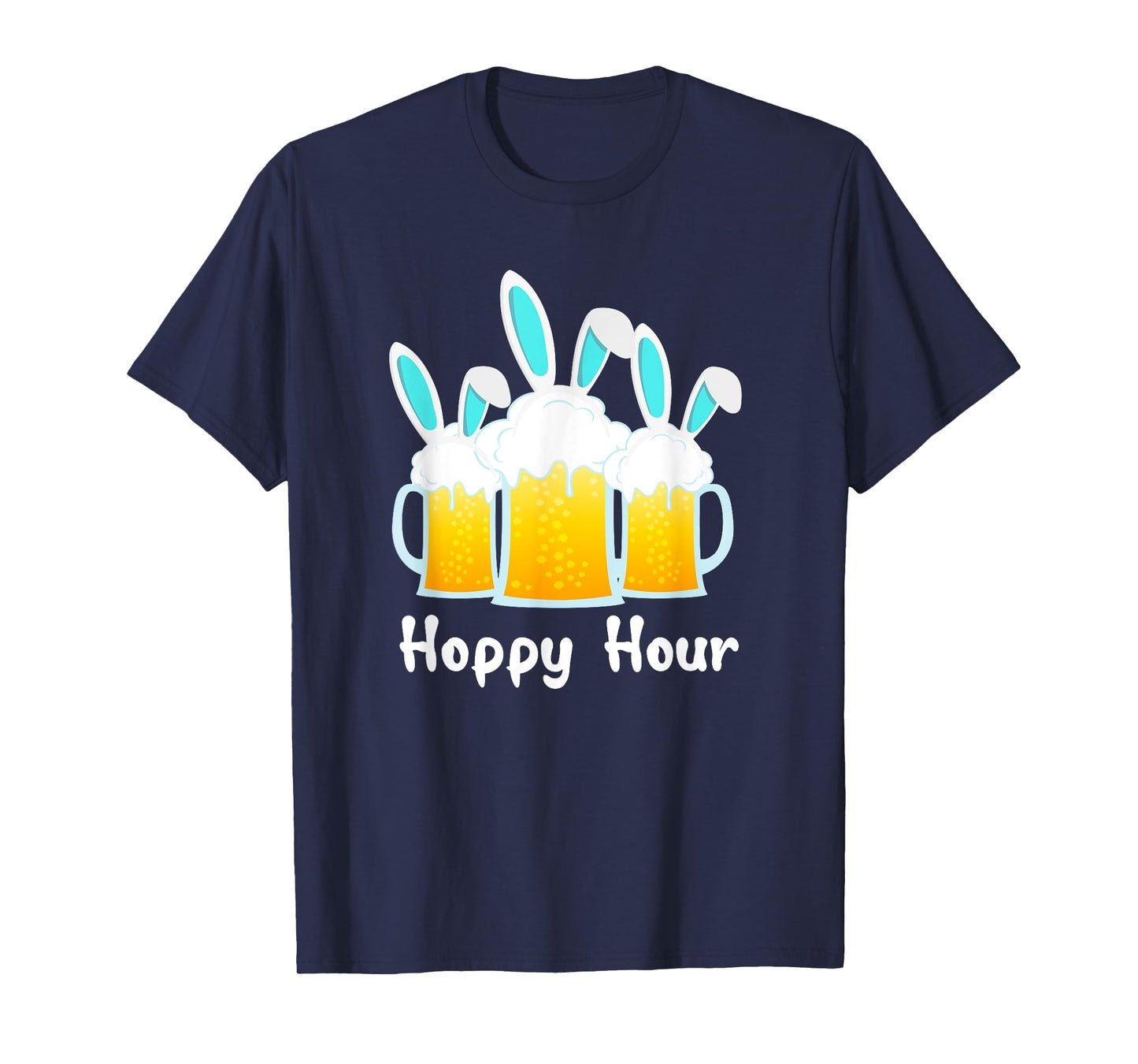 Punny Easter Shirt Happy Bunny Beer Drinking Top Men Women T-Shirt