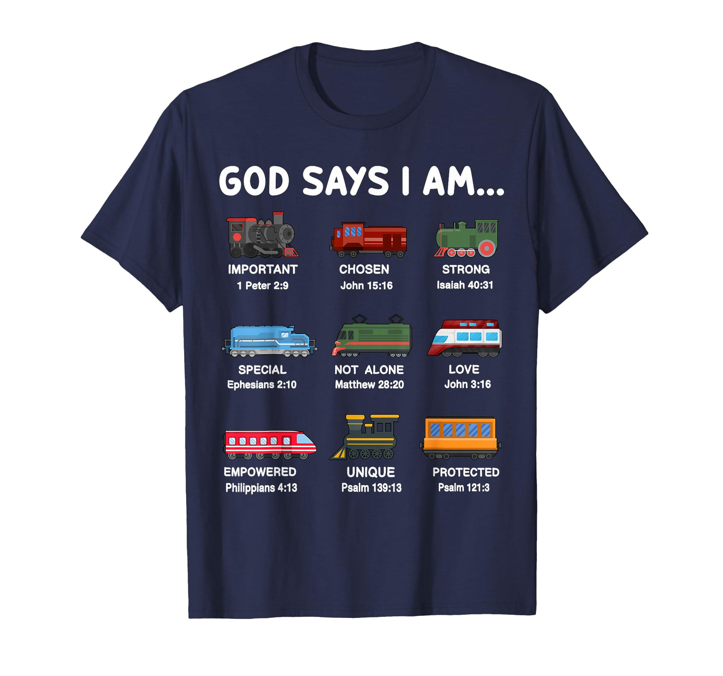 God Say I Am Train Shirt Christian Toddler Boy Locomotive T-Shirt