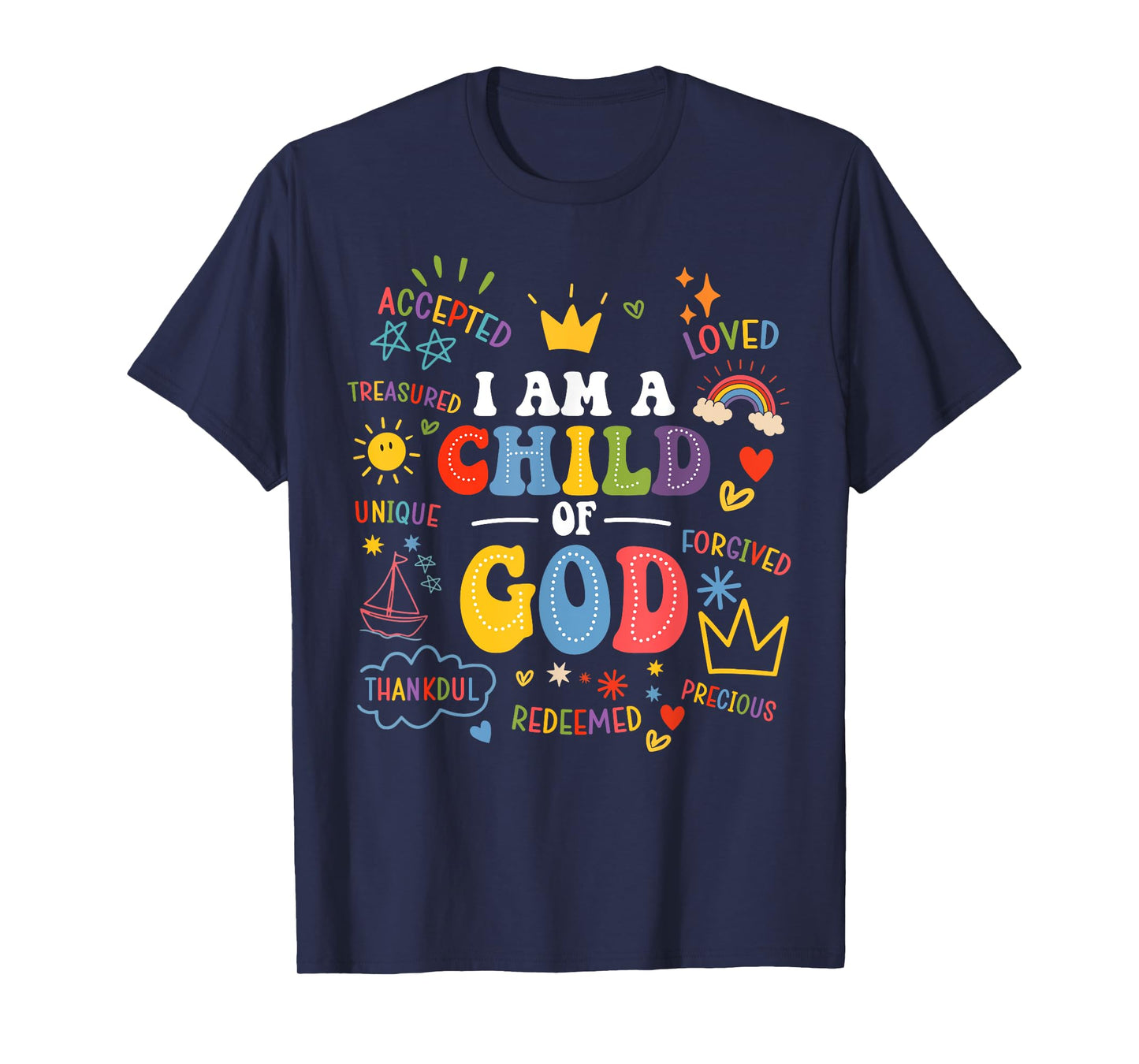 Im A Child of God Christian Retro Jesus Faith Boys Girls T-Shirt