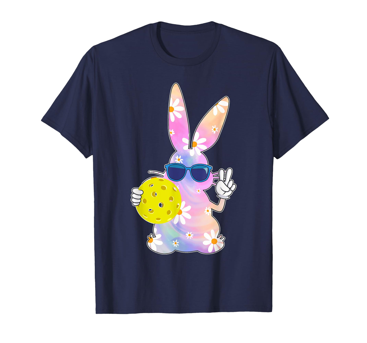 Groovy Cute Easter Bunny Pickleball Easter Day Boys Girls T-Shirt