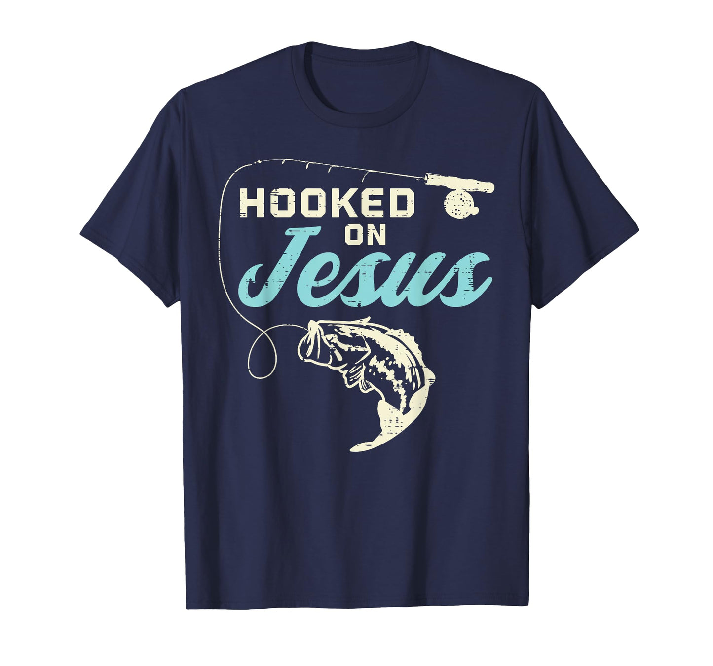 Hook On Jesus Bass Fishing Christian Religious God Gift T-Shirt