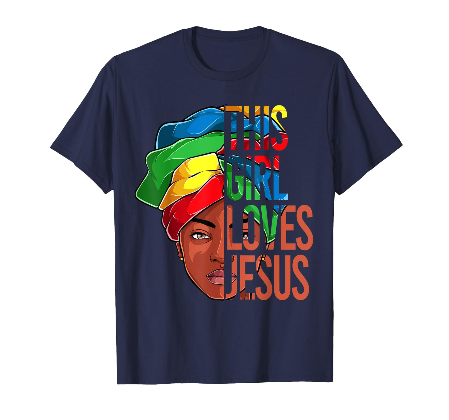 African American Apparel, Girl loves Jesus Christian Black T-Shirt