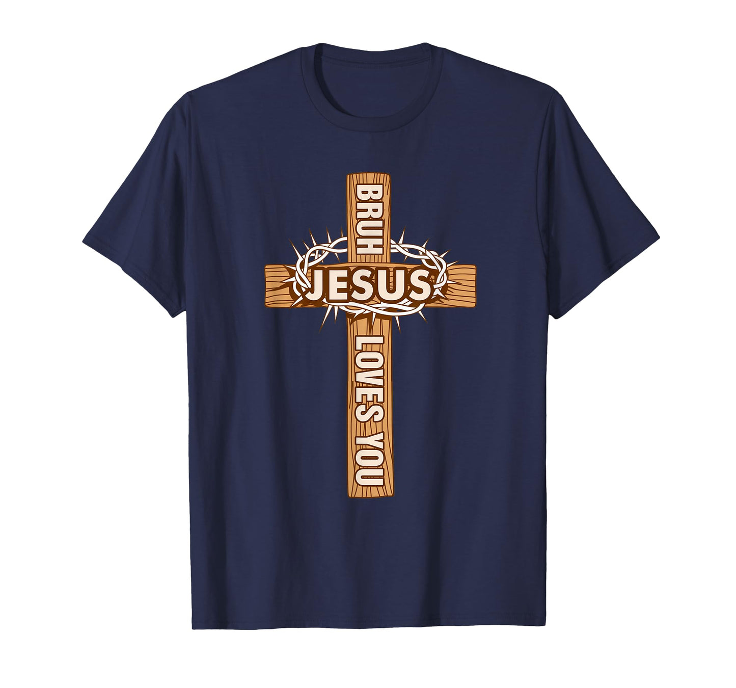Religious Christian Boys Teens Kids Bruh Jesus Loves You T-Shirt