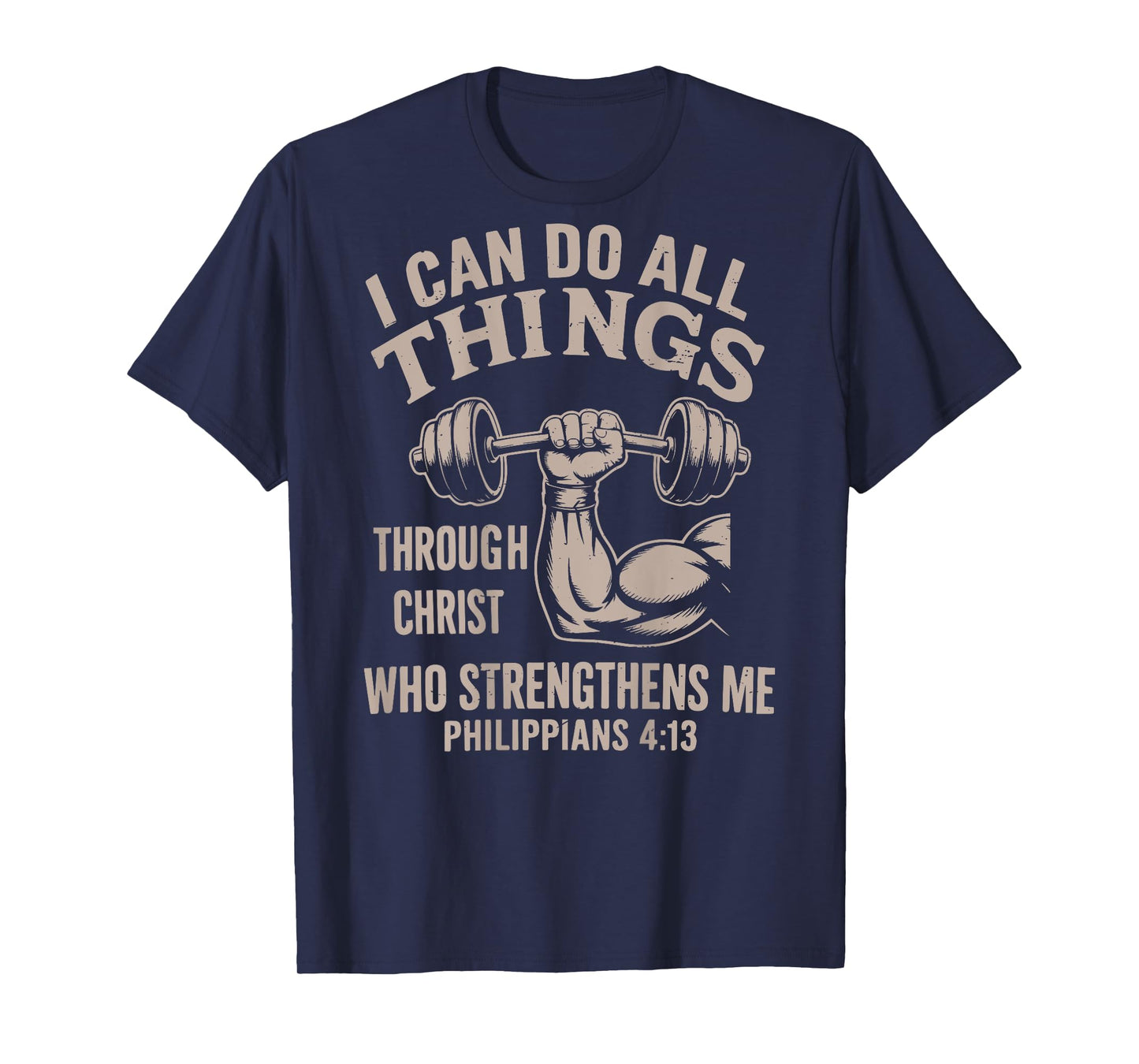 Can Do All Things Funny Christian Workout Gym Weightlifting T-Shirt