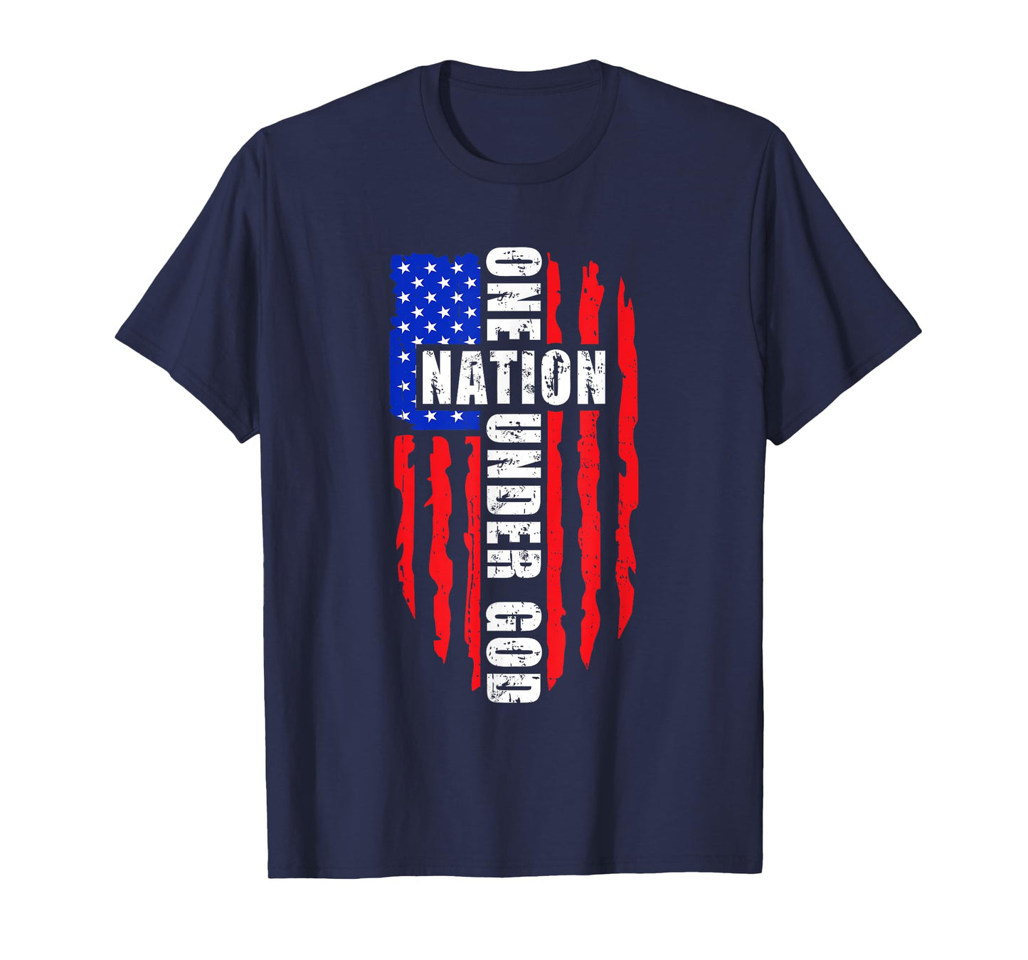 One Nation Under God Jesus Blessed American Flag T-Shirt