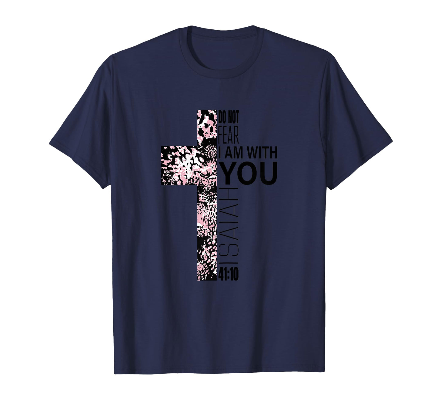 Pink Cross Faith Over Fear Christian Religious Verse Easter T-Shirt
