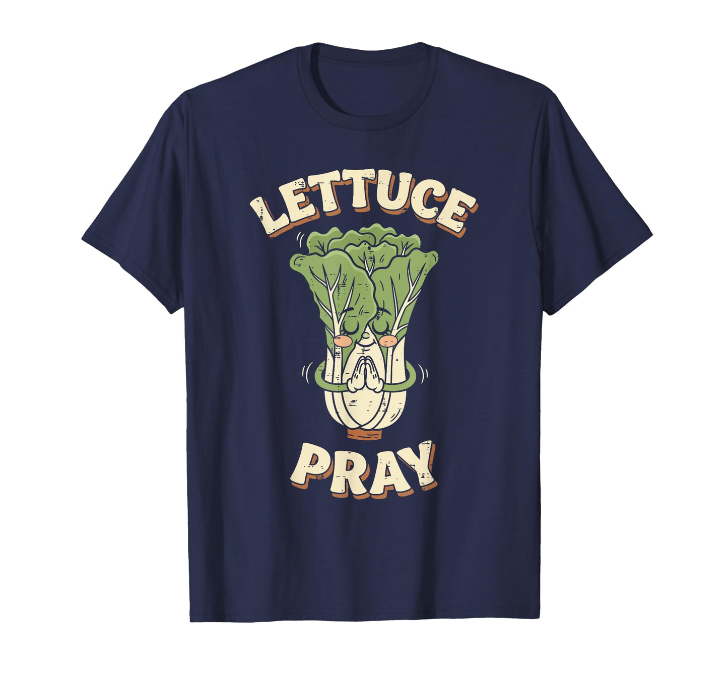 Lettuce Pray Vegetable Pun Cute Faith Humor Men Women Kids T-Shirt