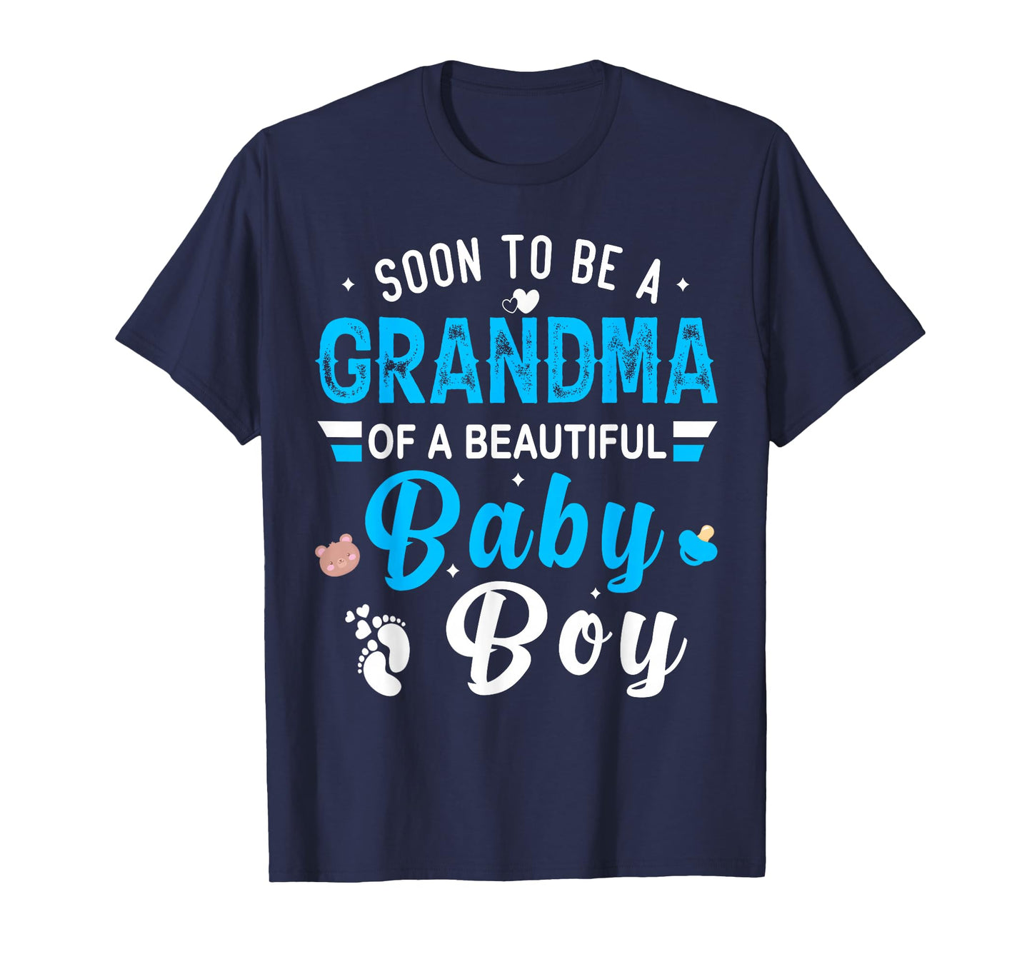 Soon to Be Grandma of a Beautiful Baby Boy gender reveal T-Shirt
