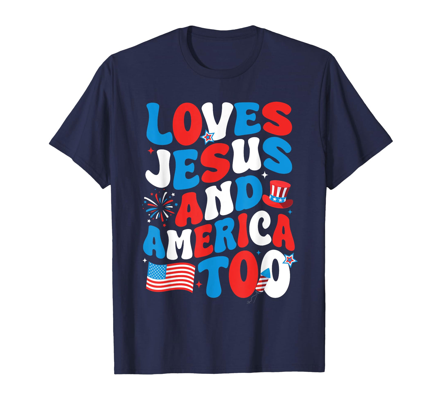 Patriotic Apparel: Loves god, America Too, Perfect for July T-Shirt