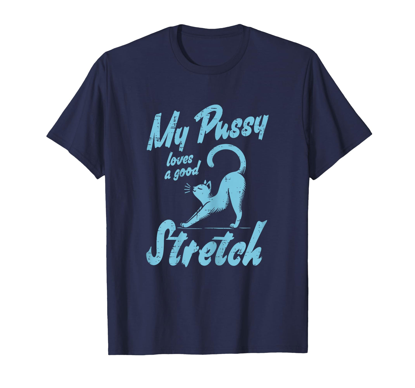 Inappropriate Cat Loves Good Stretch Funny Adult Humor Women T-Shirt