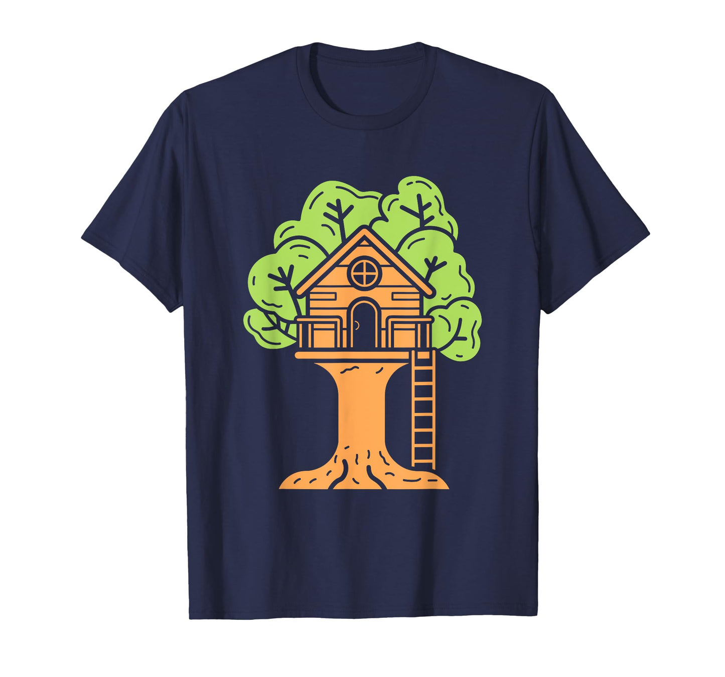 Nature tree house in minimalist trees simple tree house T-Shirt