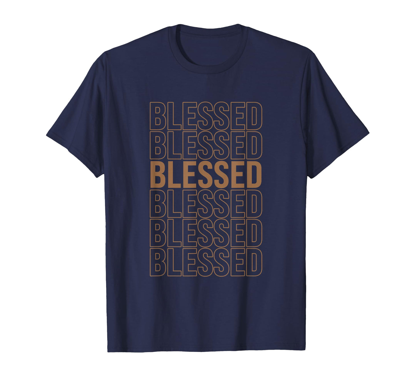 Brown Blessed Brown Color Graphic T-Shirt