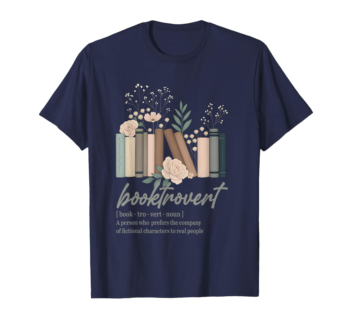 Floral Booktrovert Wildflowers Bookworm Reading Book Lovers T-Shirt