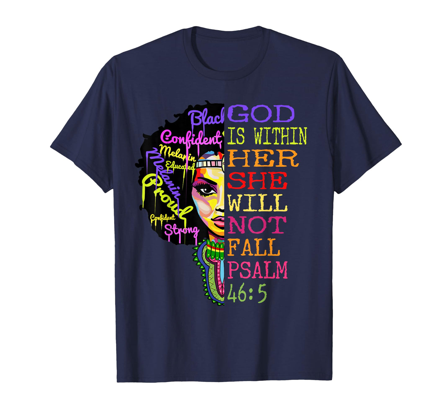 God is Within Her She Will Not Fall Christian Inspirational T-Shirt