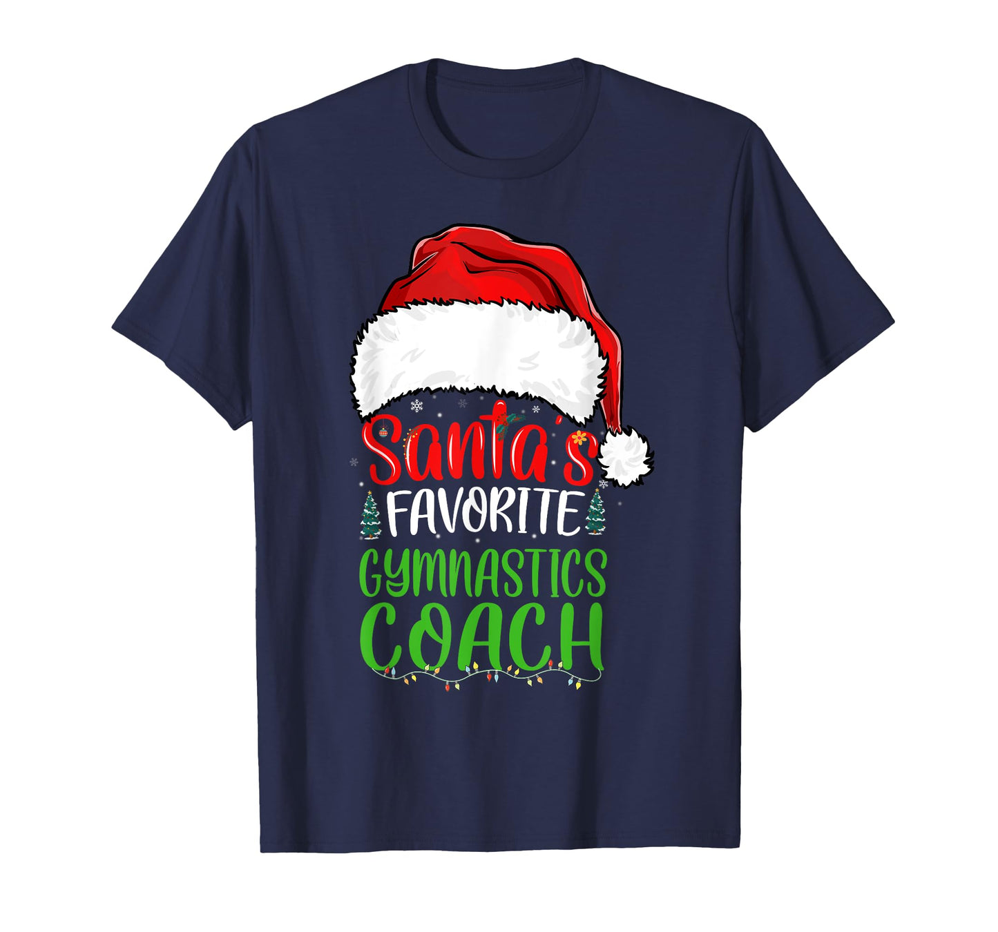 Santa's Favorite Gymnastics Coach Funny Christmas Gymnastics T-Shirt