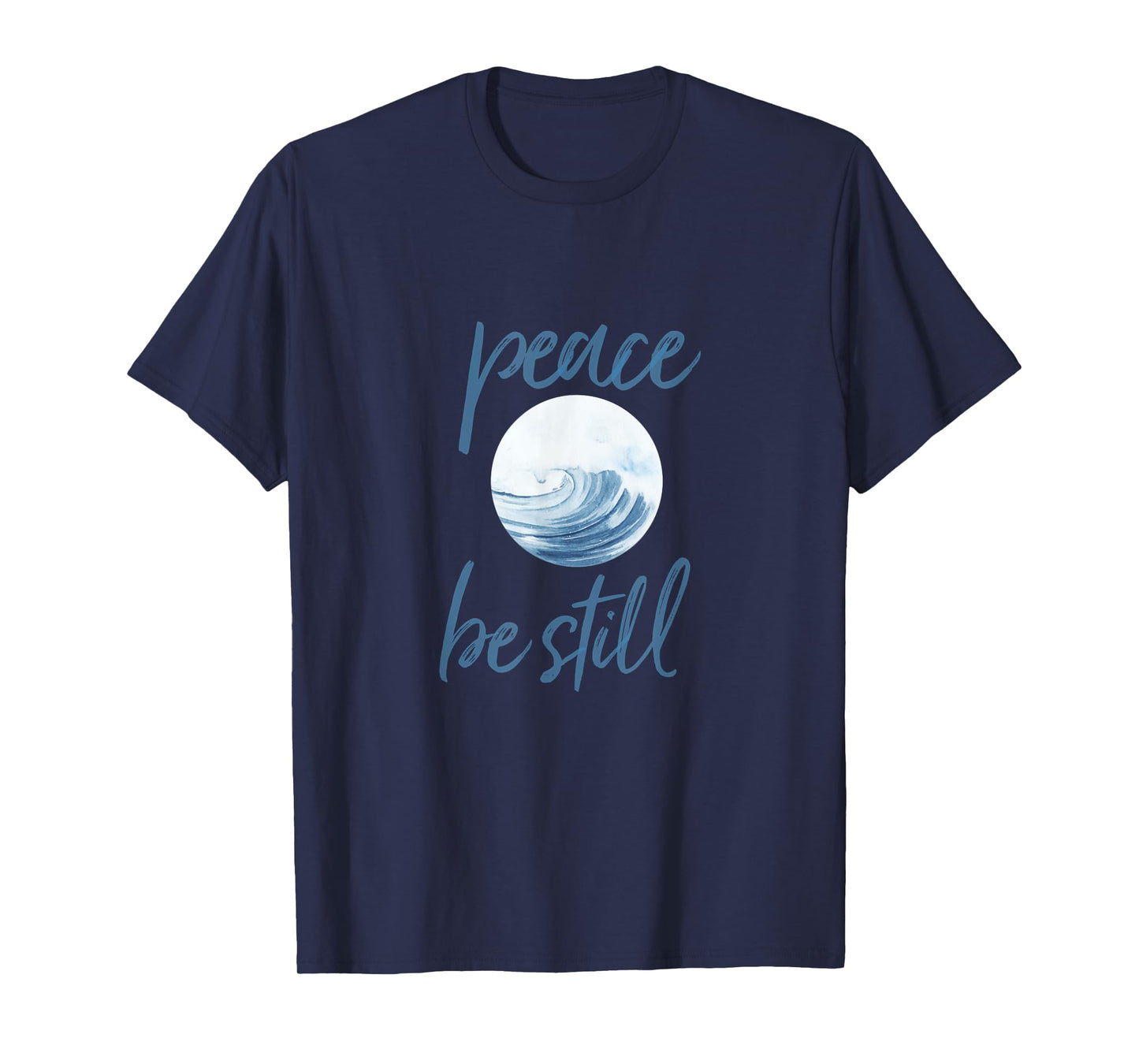 Christian Scripture Peace Be Still Mark 4:39 Ocean Beachwear T-Shirt