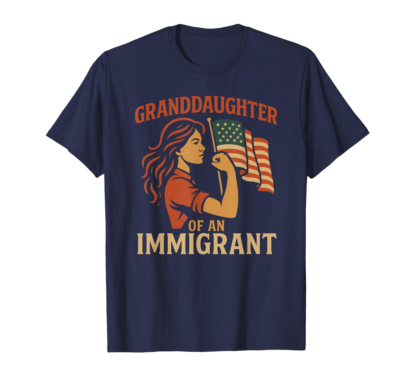 Granddaughter of an Immigrant Vintage American Patriotic USA T-Shirt