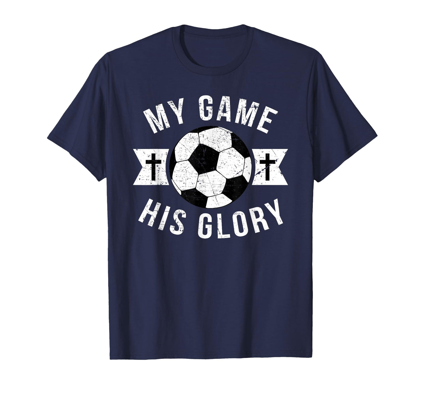 Christian Soccer Gifts Teen Boys Girls Sayings Phrases Cross T-Shirt