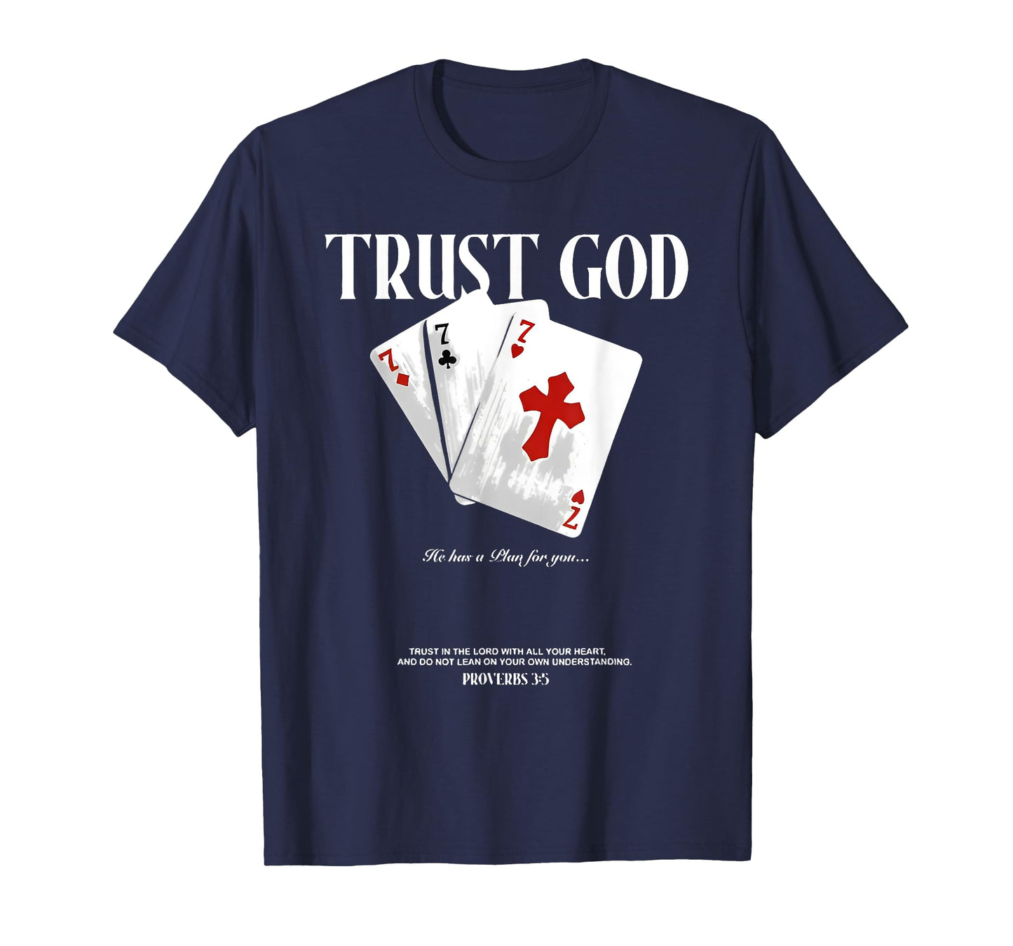 trust god christian playing cards cross costume casino T-Shirt