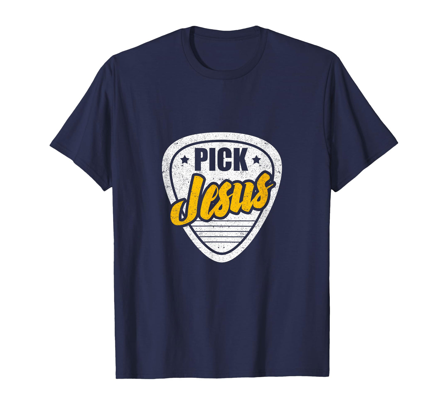 Pick Jesus Vintage Guitarists Musician Christian T-Shirt