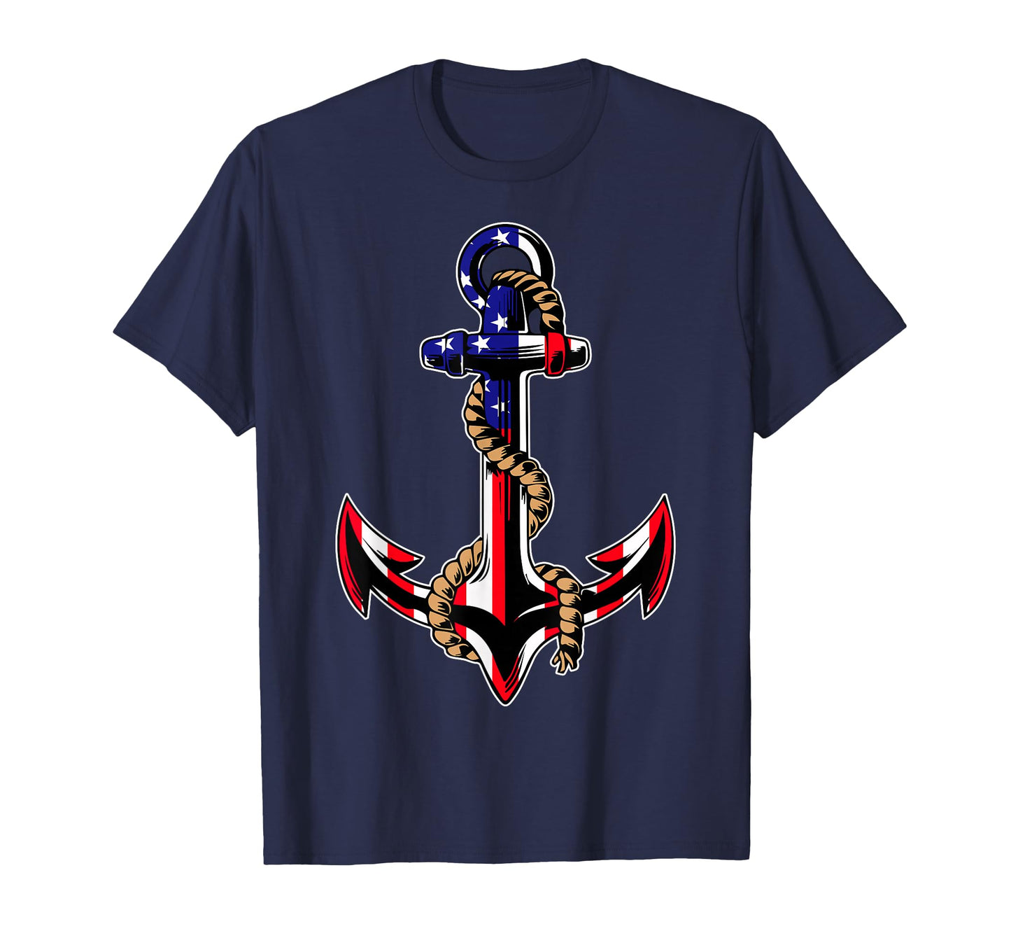 Patriotic Anchor American Flag Memorial Day 4th July T-Shirt