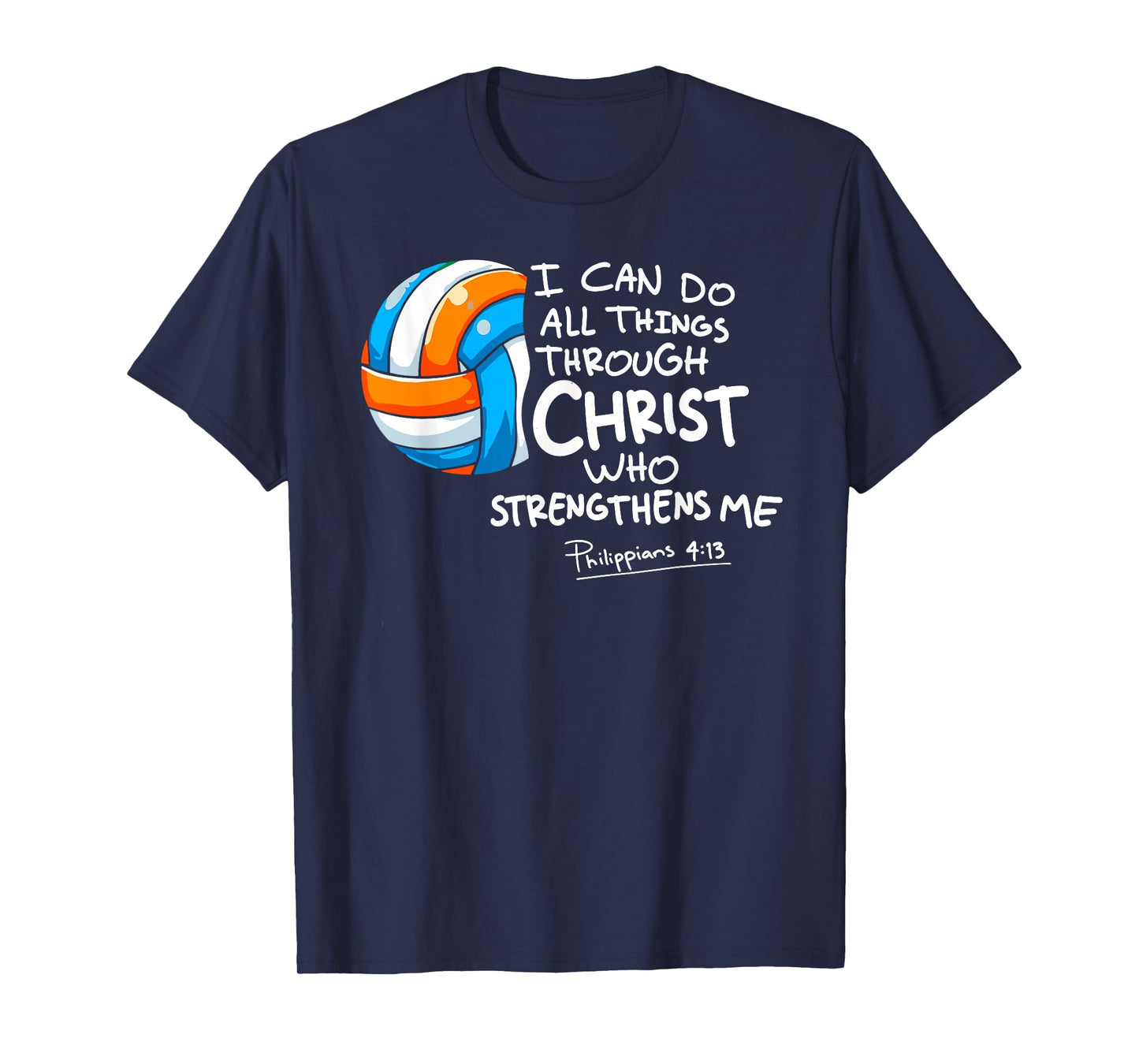 Vintage Volleyball Ball I Can Do All Things Through Christ T-Shirt
