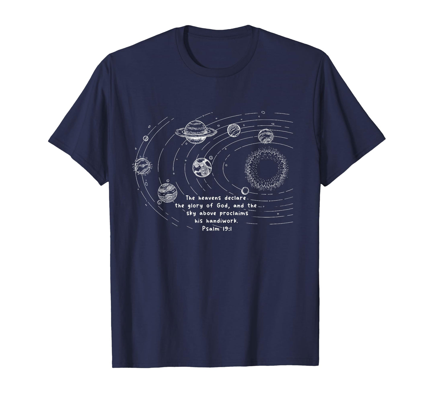 Astronaut Space Planets Solar System Christian Faith Jesus T-Shirt