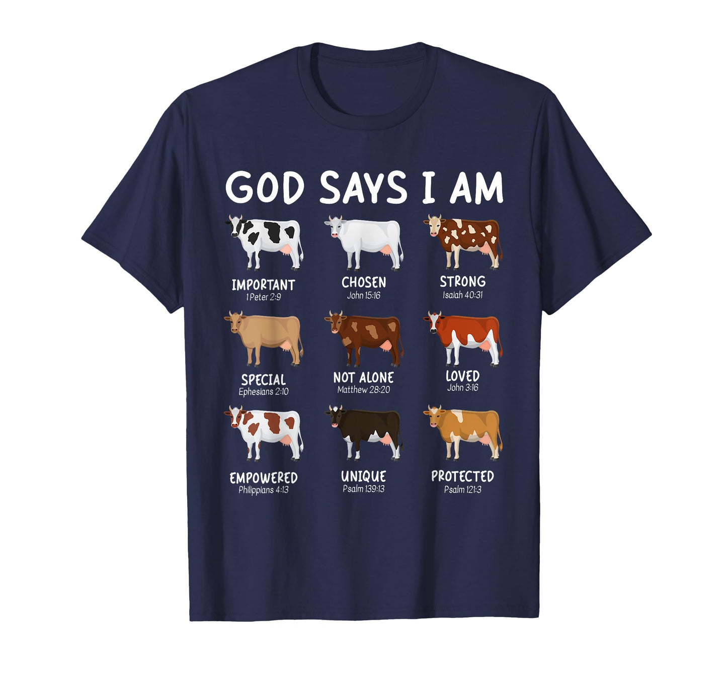God Says I Am Cute Heifer Cow Bible Verse Christian T-Shirt