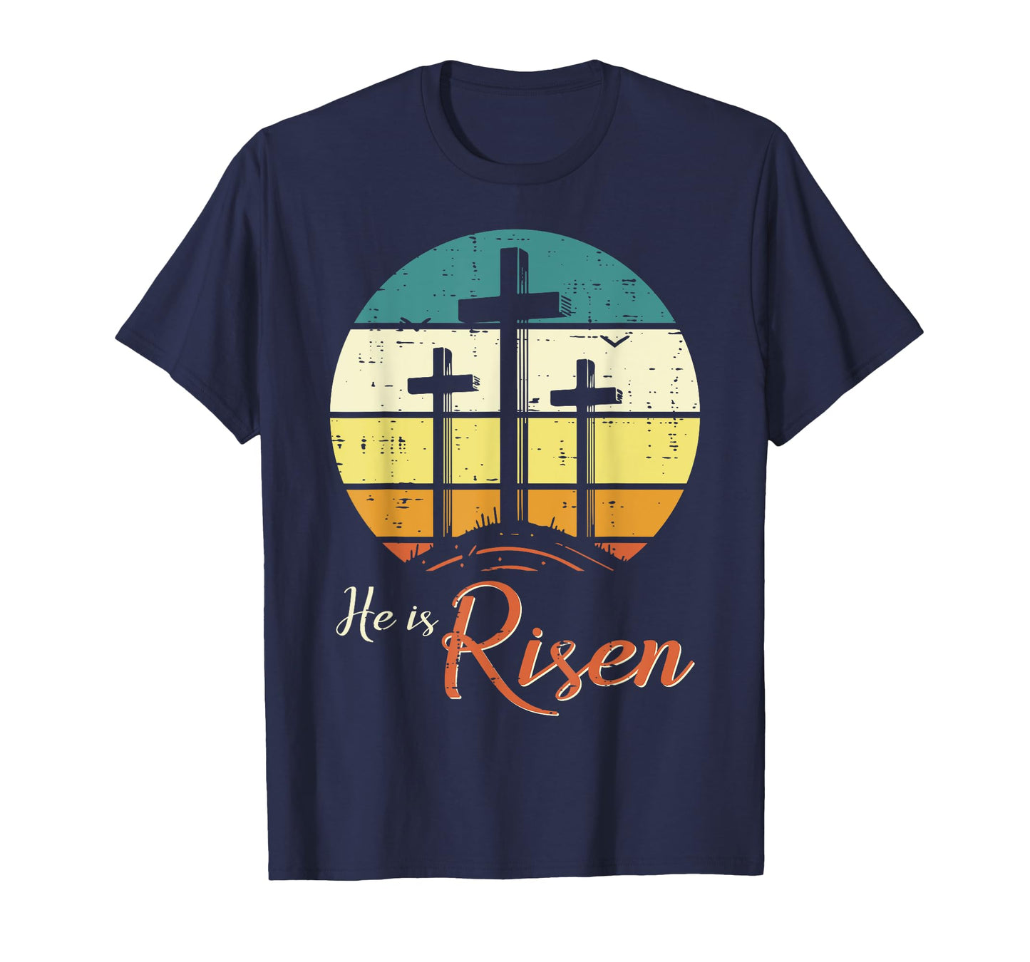 Easter Christian He Is Risen Retro Jesus Cross Women Men Kid T-Shirt