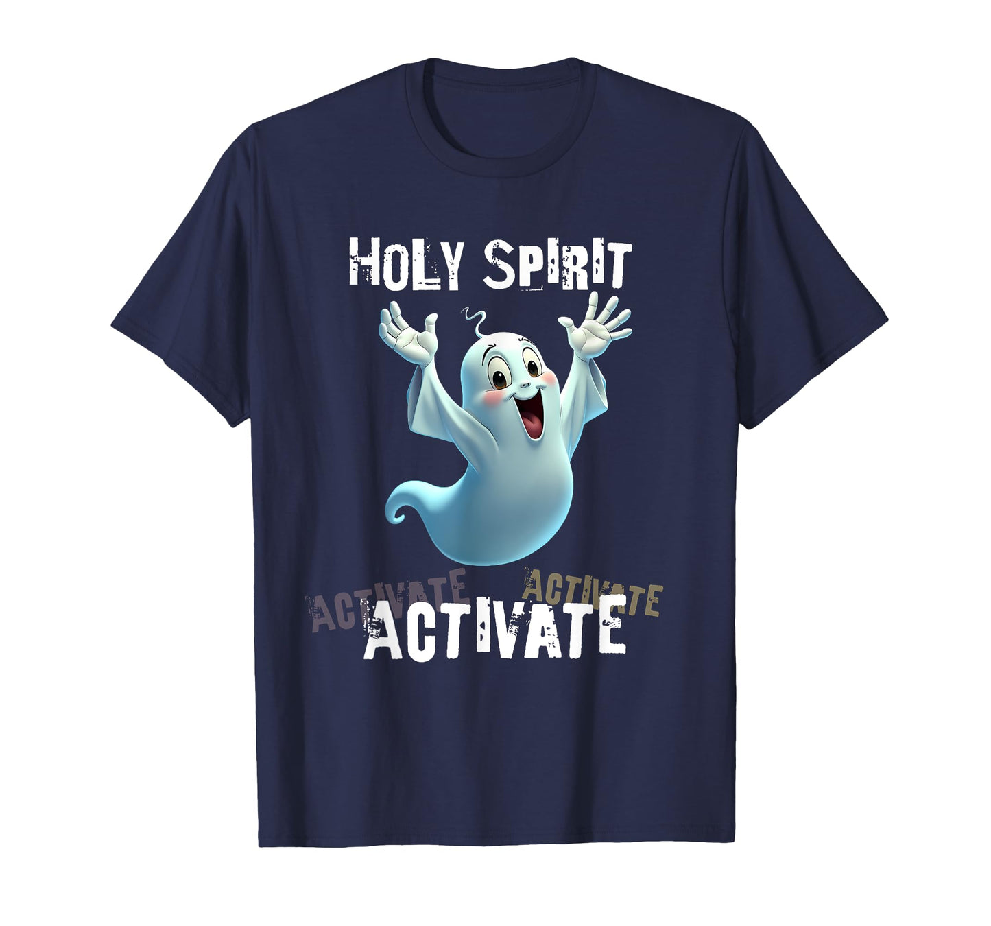 Holy Spirit Activate Meme | Funny Christian Cartoon Ghost T-Shirt