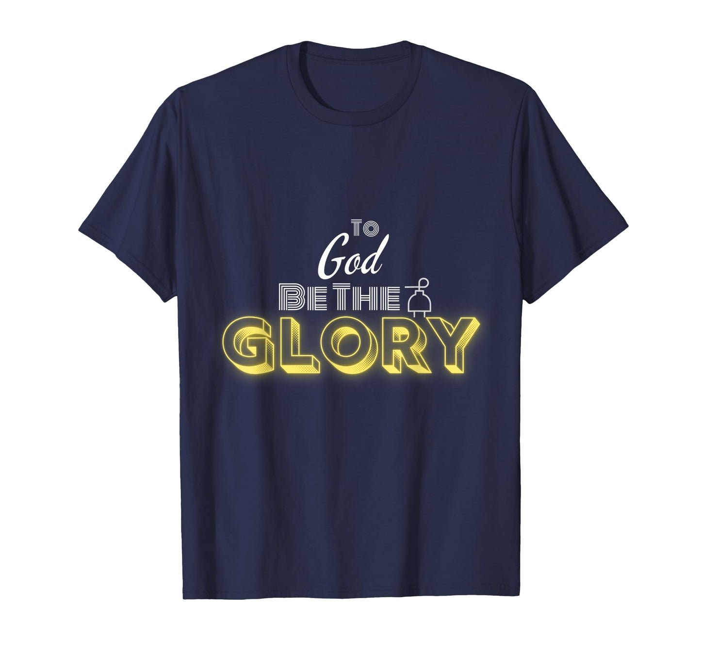 Faith Essentials To God be the Glory Christian T-Shirt - Black, Unisex-Adults, Small, Short Sleeve, Modern, Letter Print, Christmas