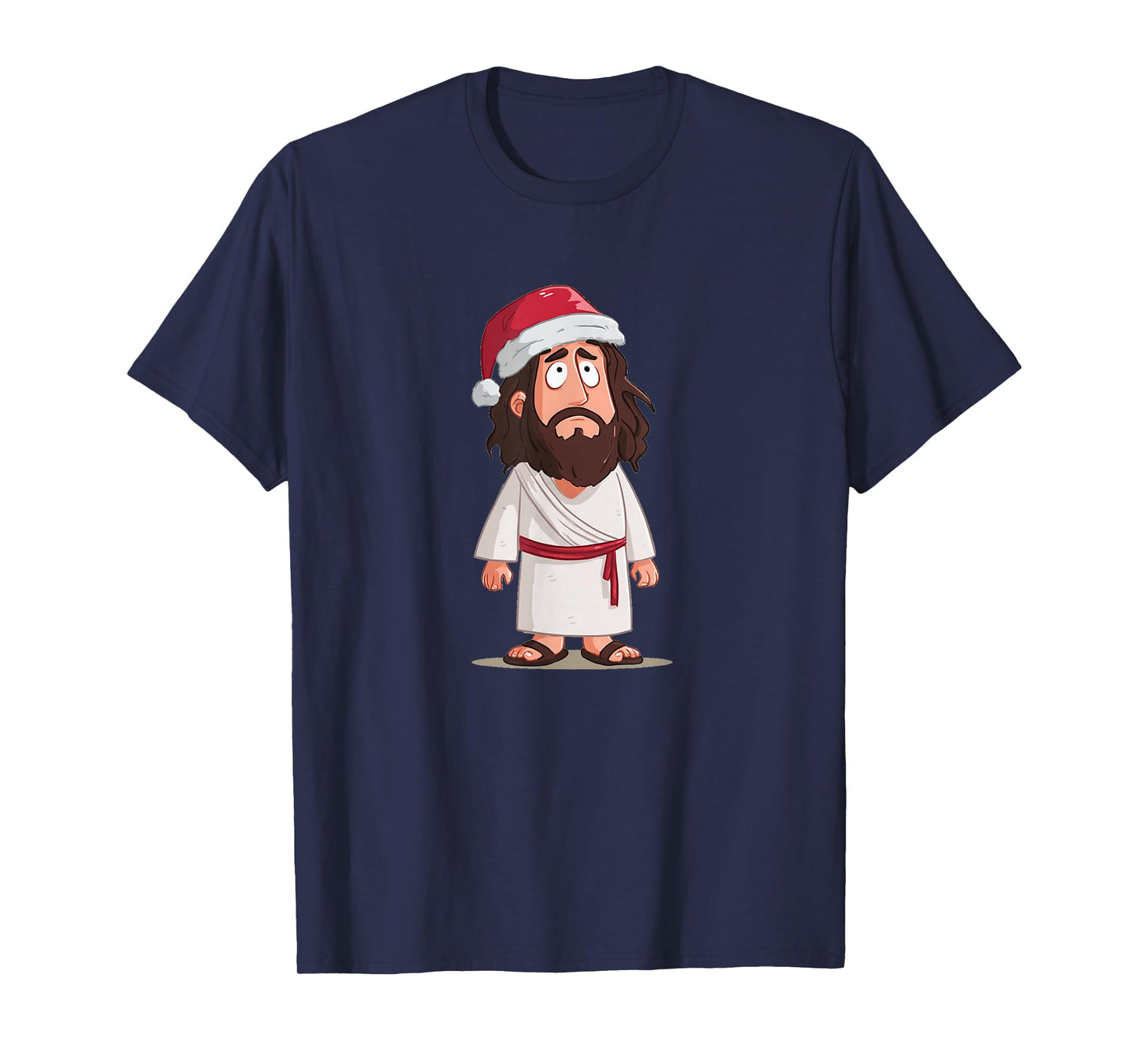 Funny Jesus Christ with Santa Claus Hat Costume T-Shirt