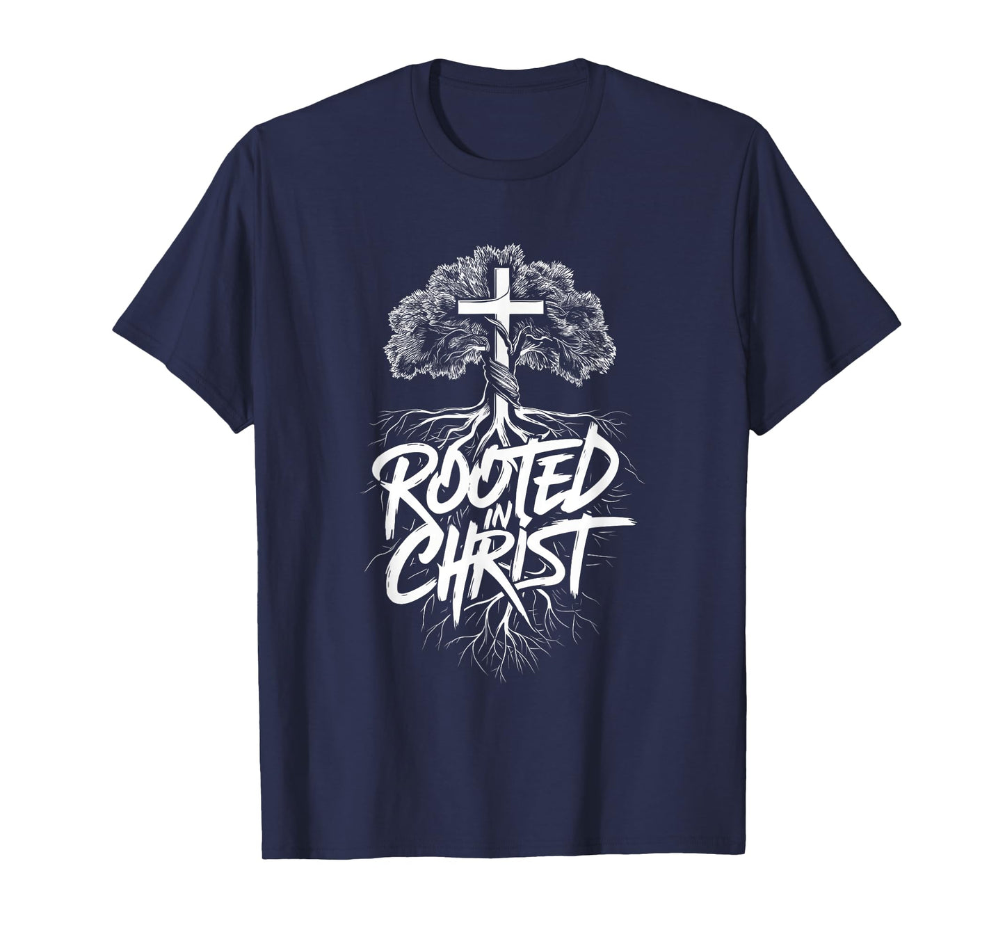 Jesus and God Believers Brand Rooted in Christ Faith Christian Religious T-Shirt, Small, Black