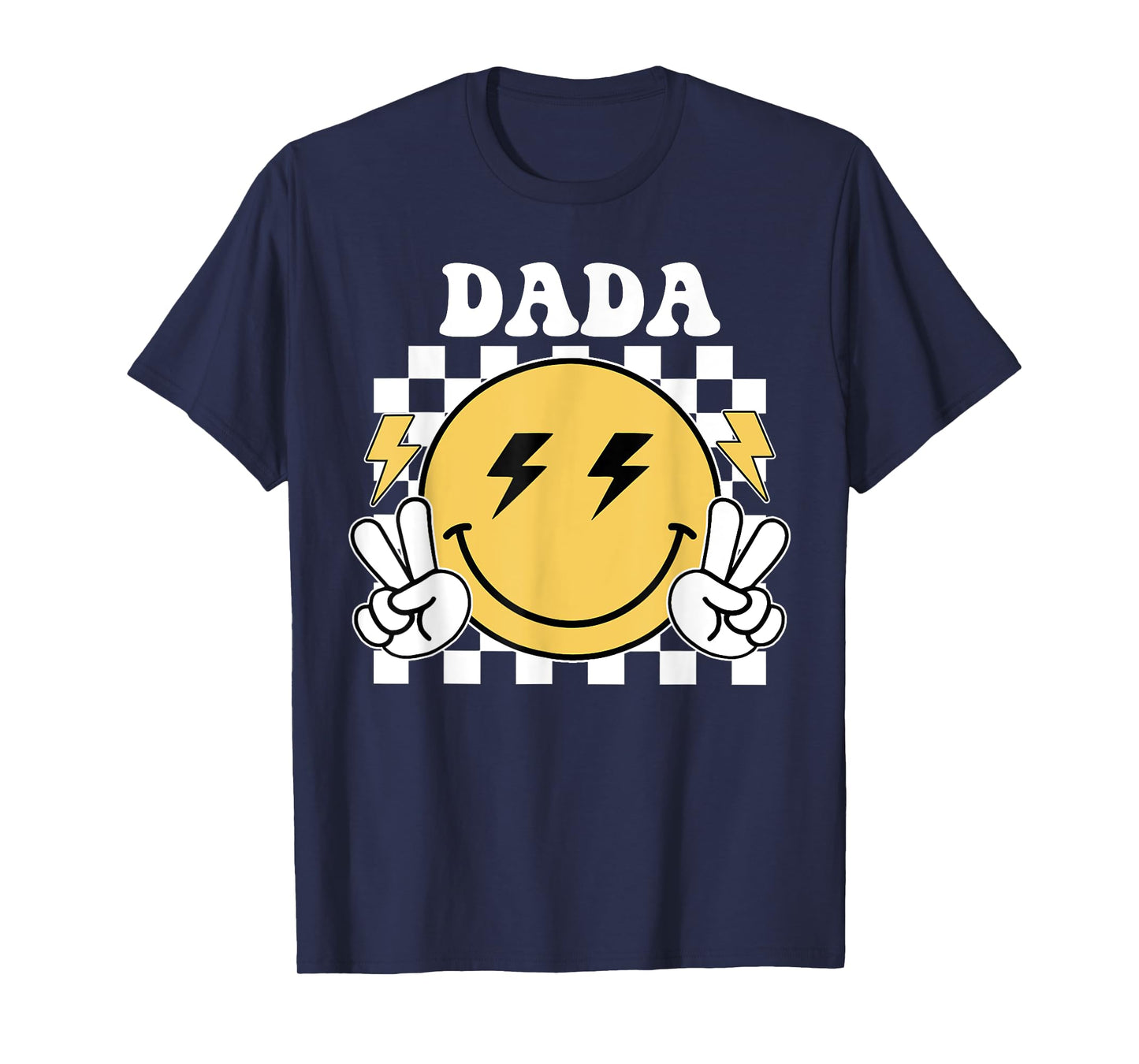 Dada One Happy Dude Birthday Theme Family Matching T-Shirt, Small, Black