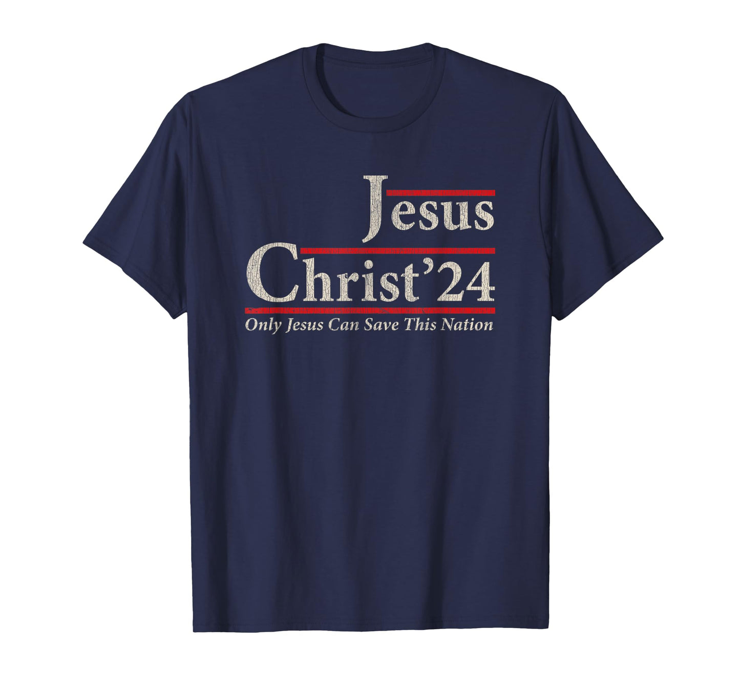 Jesus Christ 2024 Only Jesus Can Save This Nation T-Shirt - Black, Unisex, Short Sleeve, Religious Retro T-Shirt, Small