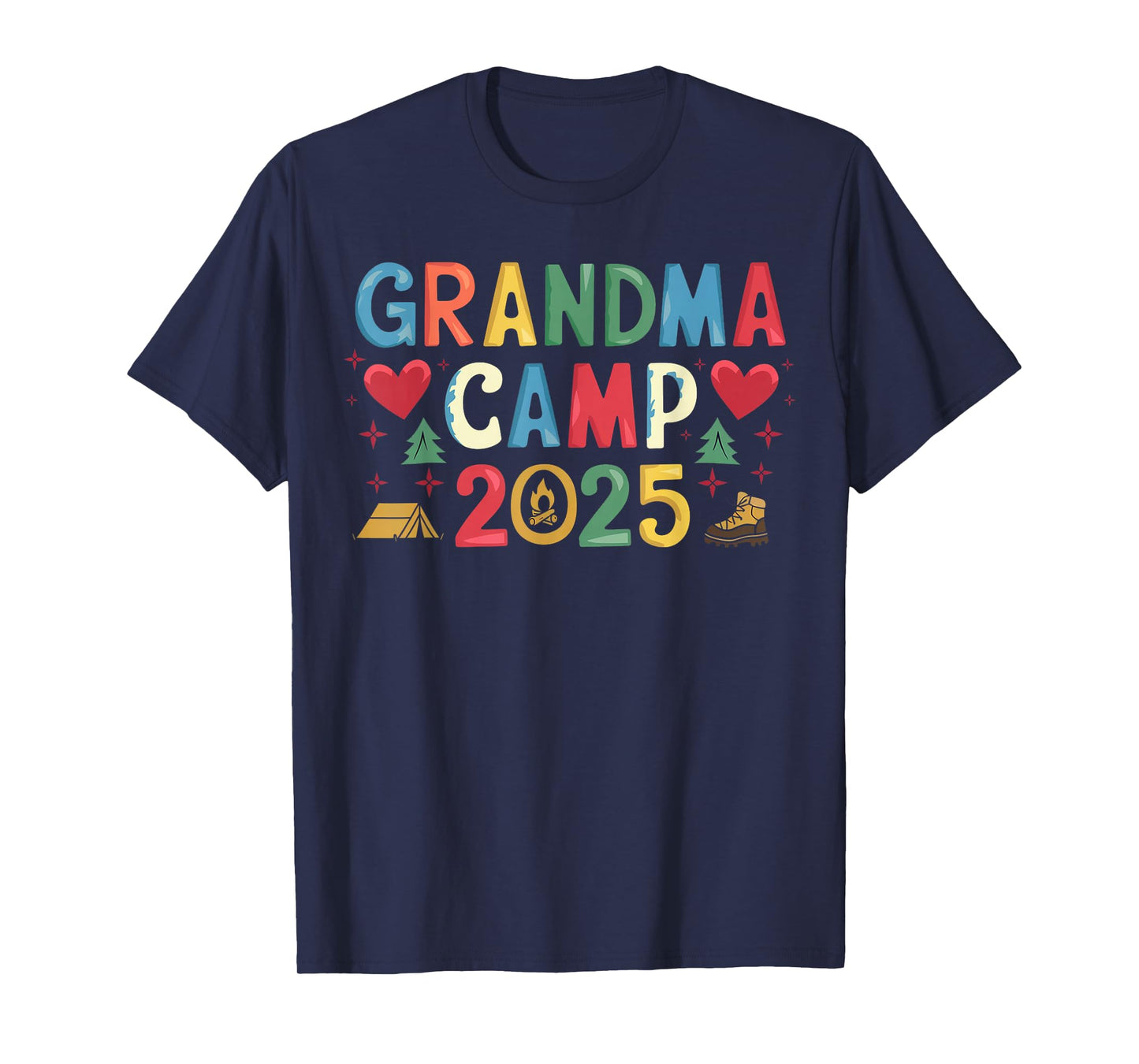 Grandma Camp 2025 Cousins Summer Vacation Camping Grandma T-Shirt