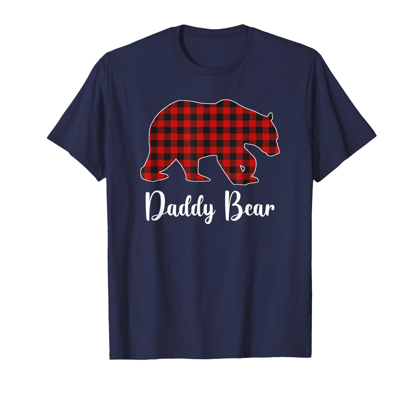 Red Plaid Bear Christmas Pajama Daddy Matching Family Dad T-Shirt