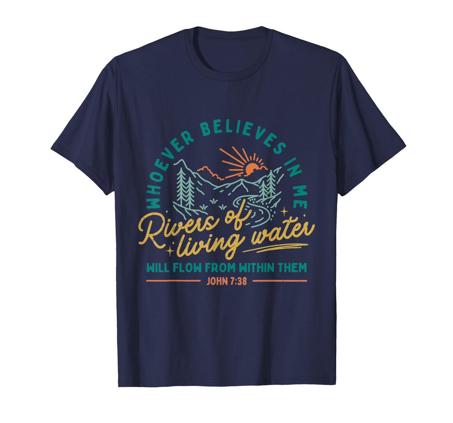 Rivers of Living Water John 7:38 Retro T-Shirt