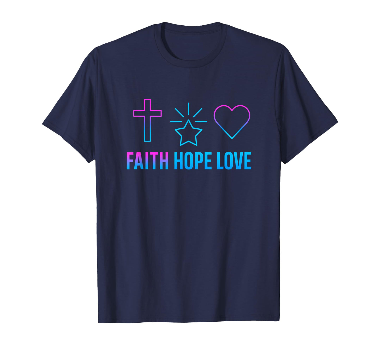 Faith Hope Love Christian Symbols Retro Style T-Shirt