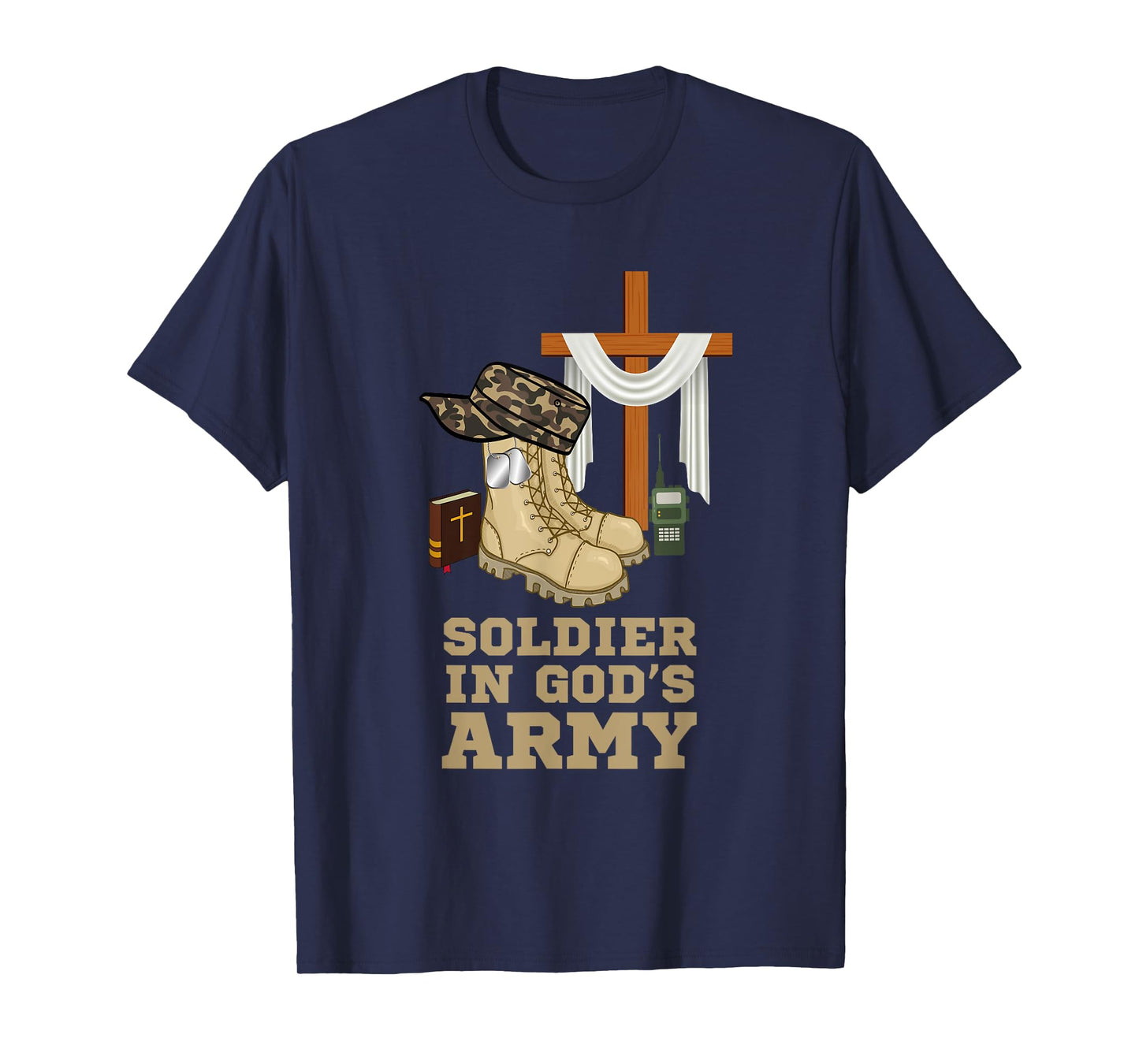 Christian Soldier In God's Army Military Jesus Christ Cross T-Shirt