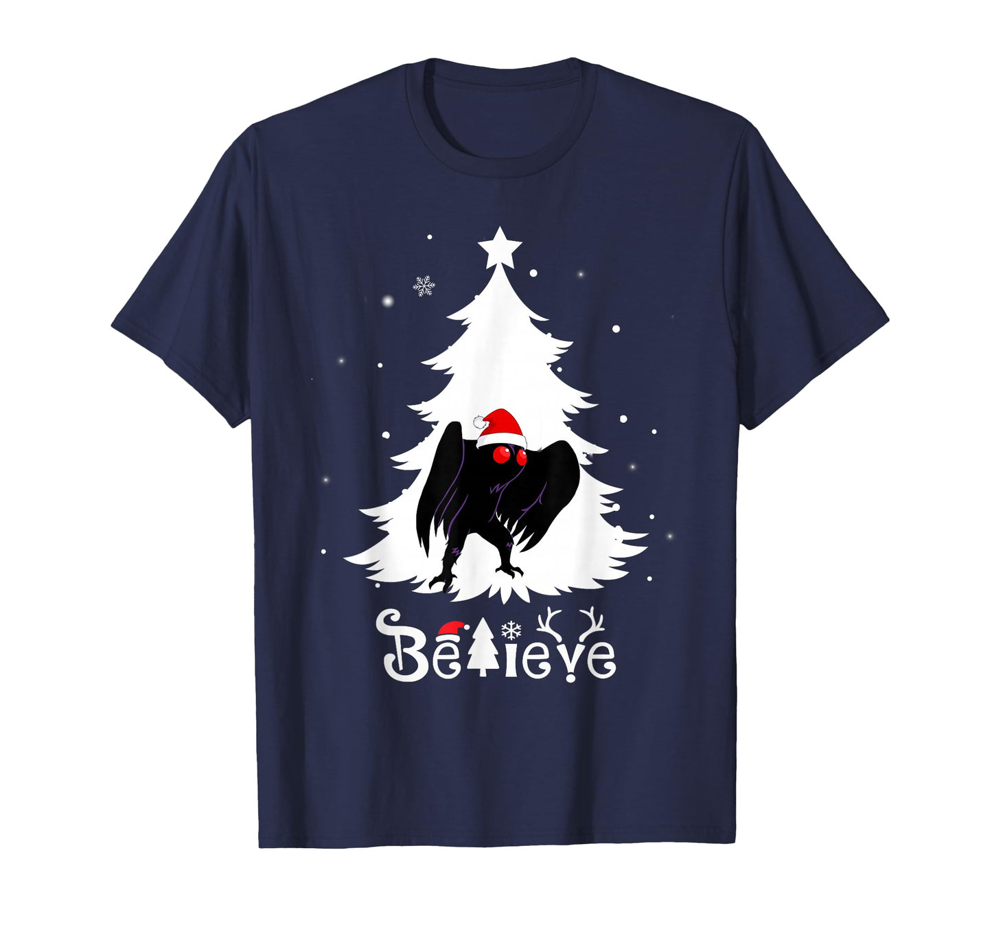 Funny Mothman Believe Christmas Cryptid Point Pleasant T-Shirt