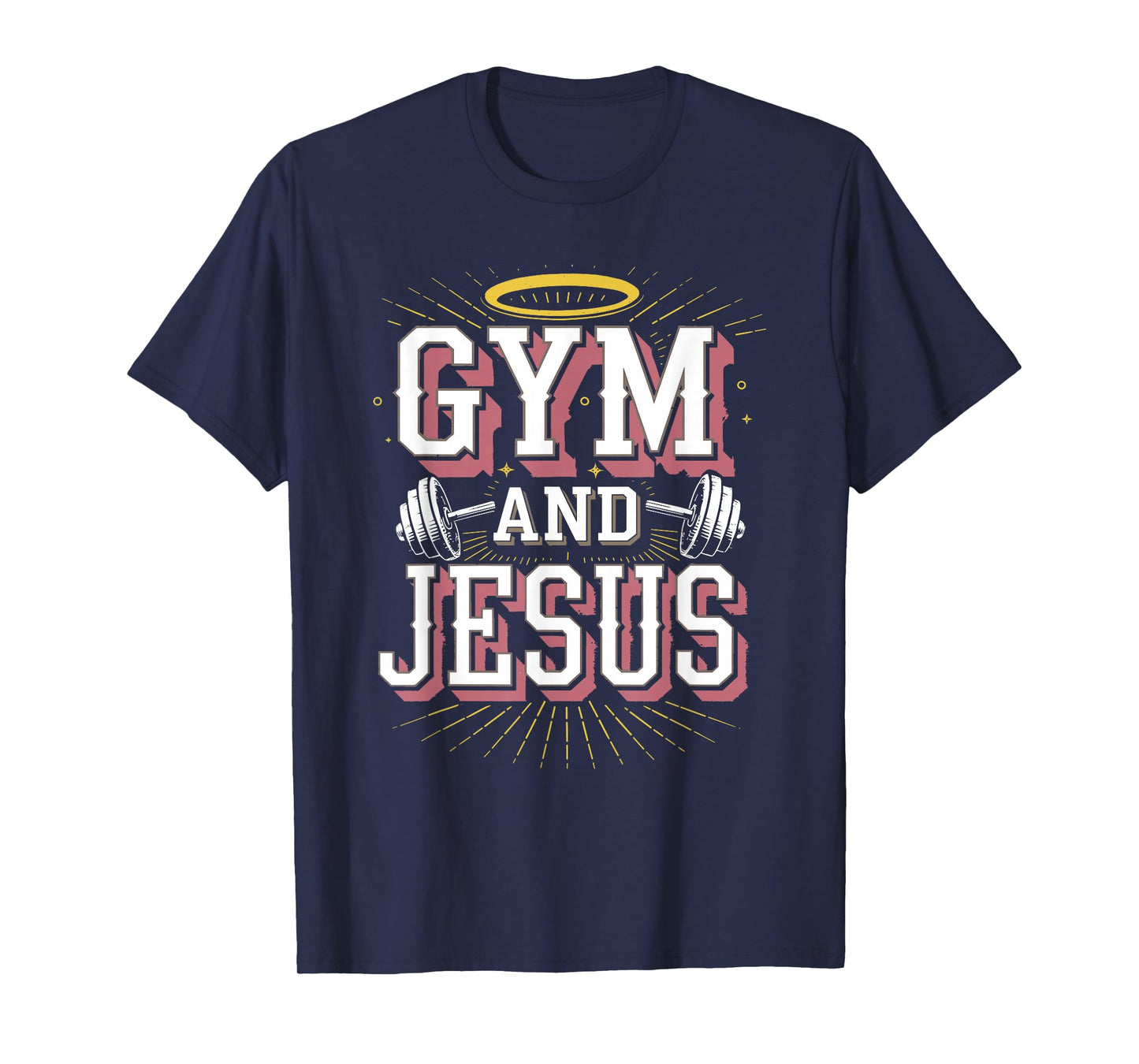 Gym and Jesus Faith Fitness Design T-Shirt