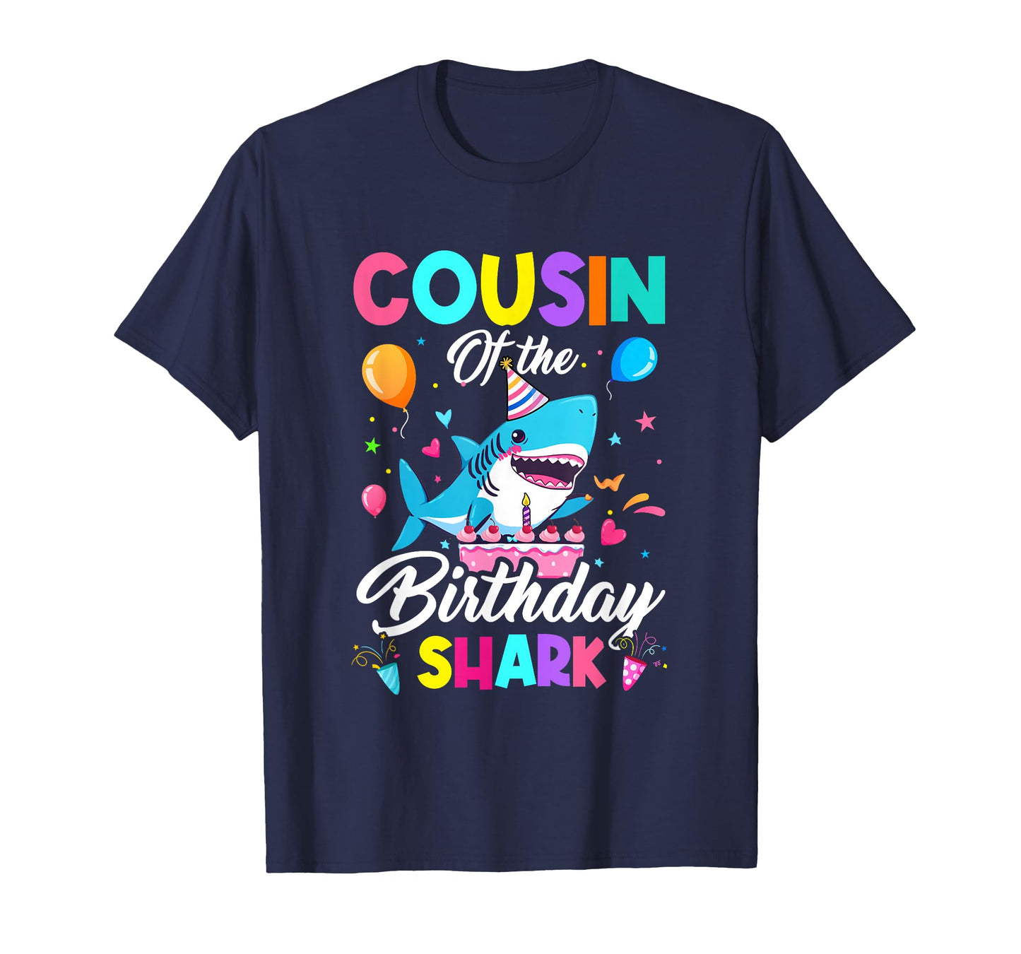 Cousin Of The Shark Birthday Boy Girl Party Family Group T-Shirt