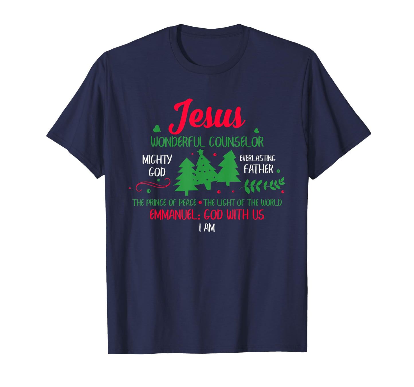 Christian Christmas Bible God With Us Jesus Tree T-Shirt