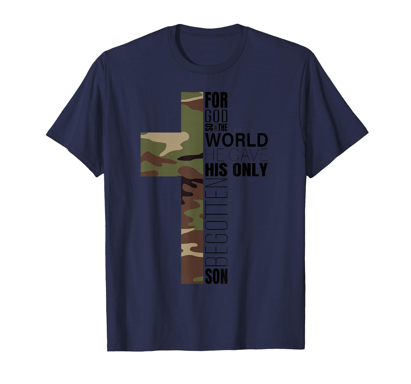 Green Camo Christian Cross Gifts Men John 3 16 Bible Verse Premium T-Shirt