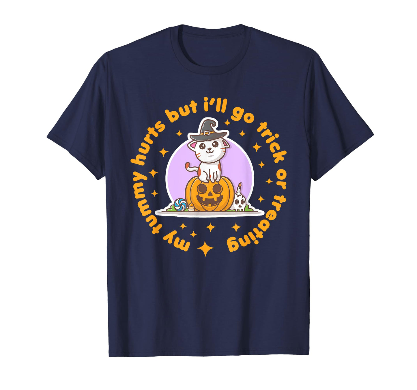 My Tummy Hurts Funny Halloween Cute Kawaii Trick or Treat T-Shirt