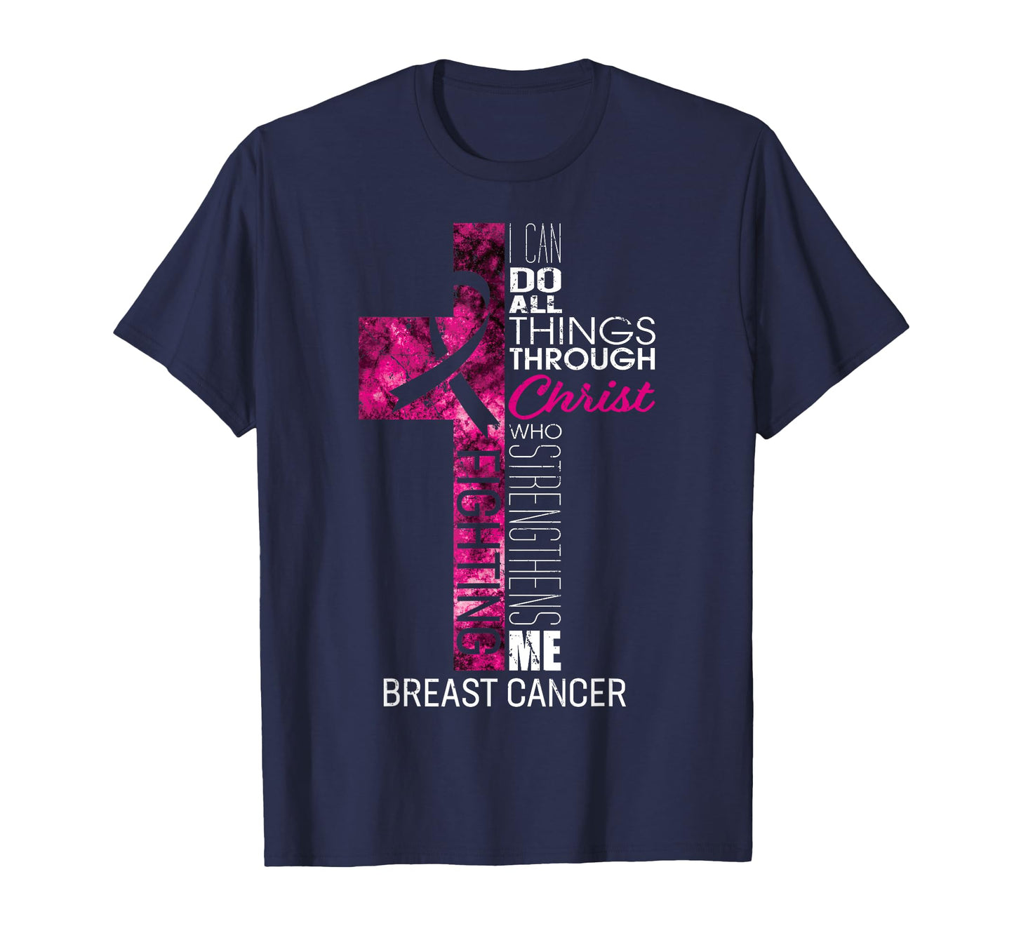 Breast Cancer Awareness Gifts Pink Cross Christian Verse Mom T-Shirt