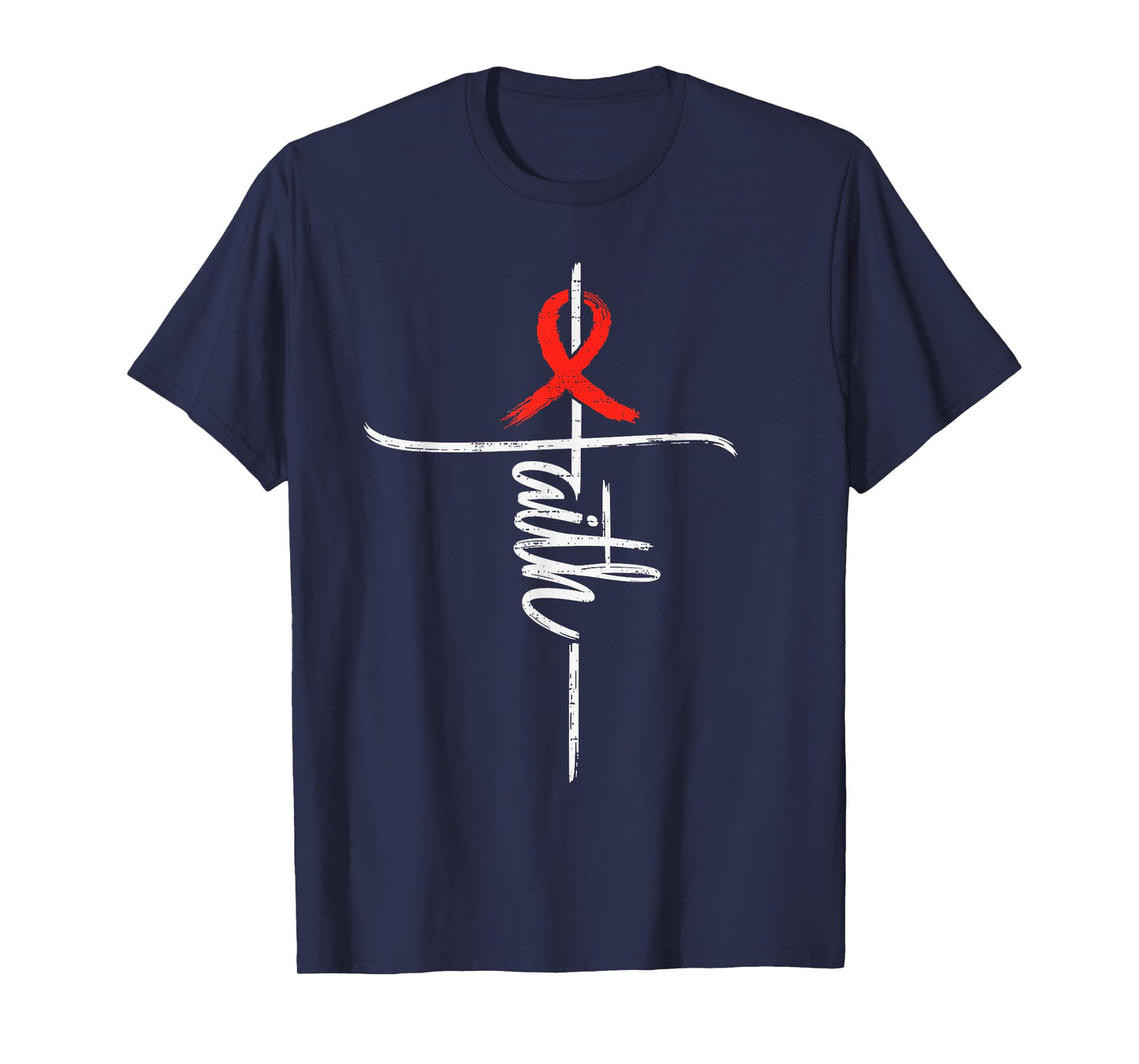 Faith Sepsis Awareness Cross Christian Religious Ribbon Red T-Shirt